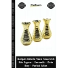 Özel Üretim Modern Gold Dalgalı Gövde Vazo Tasarımlı Süs Eşyası Seramik Orta Boy Parlak Altın