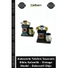 Özel Üretim Reçine Ofis Ankesörlü Telefon Tasarımlı Biblo Kalemlik Vintage Model Dekoratif Obje