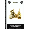 Özel Üretim Dekoratif Modern Gold Orta Boy Çift Armut Tasarımlı Biblo Seramik Parlak Altın