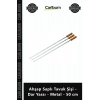 Özel Üretim Paslanmaz Izgara Mangal Kebap Kanat Ahşap Saplı Tavuk Şişi Dar Yassı Metal 50 cm