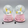 Özel Üretim Hediyelik Obje Dekor Mini Pembe Kar Küresi Sevimli Unicorn Kız Tasarımlı Işıklı