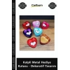 Özel Üretim Şık Metal Takı Saklama Kutusu Renkli Kalpli Metal Hediye Kutusu Dekoratif Tasarım