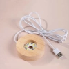 Özel Üretim Işıklı Kristal Cam Küre Yağmur Bulutu Tasarımlı Ahşap Altlıklı USB Gece Lambası