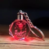 Özel Üretim I Love You Yazılı Gül Tasarımlı Kristal Anahtarlık Renk ğiştiren Pilli Işıklı Romantik H