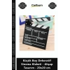 Özel Üretim Şık Film Hediye Masaüstü Küçük Boy Dekoratif Sinema Klaketi Ahşap Tasarım 20x20 cm
