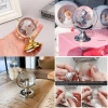 Özel Üretim Şık Kristal Büyük Boy Cam Dünya Küresi Gümüş Altın Renkli Ayaklı Dekoratif Obje