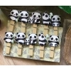 Özel Üretim Toptan Ahşap Sevimli Tasarımlı Panda Dekoratif Resim Mandalı 12 Paket 120 Adet