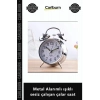 Özel Üretim Modern Dekoratif Kaliteli Pilli Masa Üstü Metal Alarımlı ışıklı sesiz çalışan çalar saat