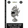 Özel Üretim Gümüş Kanatlı Epik Fantastik Tasarımlı Miğfer Biblosu Metal 53x20 cm Dekoratif Obje