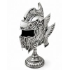 Özel Üretim Gümüş Kanatlı Epik Fantastik Tasarımlı Miğfer Biblosu Metal 53x20 cm Dekoratif Obje