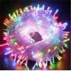 Özel Üretim Dekoratif Şerit Led Işık Yılbaşı 10m 60 Led RGB 2 Kademeli Şeffaf Kablo Pilli MZ64092