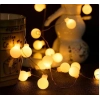 Özel Üretim Dekoratif Şık Ambiyans Süsleme Lamba 3m 20 Led Beyaz Top Gün ışığı Pilli 2 Kademeli MZ4