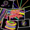 Özel Üretim Glow Stick Rengarenk Kırılan Işıklı Parti Konser Eğlence Seti Fosforlu Çubuk 200 parça