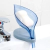 Özel Üretim Modern Şık Vantuzlu Banyo Mutfak Süngerlik Drenajlı Yaprak Tasarımlı Süzmeli Sabunluk