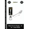 Özel Üretim Paslanmaz Çelik Şık Modern Mutfak Sunum Gereci Metal Servis Kaşığı 21 cm Krom Renk