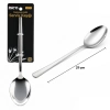 Özel Üretim Dayanıklı Paslanmaz Çelik Şık Mutfak Sunumu Metal Servis Kaşığı Krom Renk 27 cm