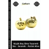 Özel Üretim Dekoratif Modern Gold Biblo Küçük Boy Elma Tasarımlı Süs Seramik Parlak Altın