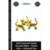 Özel Üretim Modern Gold Ev Ofis Kedi Tasarımlı Küçük Seramik Biblo Parlak Altın Dekoratif Süs