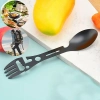 Özel Üretim Kamp Outdoor 2li Paket Taktiksel Spork Kaşık Çatal 5 Fonksiyonlu Paslanmaz Çelik