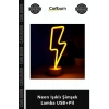 Özel Üretim Sarı Dekoratif Masa Gece Lambası Estetik Aydınlatma Neon Işıklı Şimşek Lamba USB+Pil