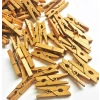 Özel Üretim Dekoratif Şık Tasarım Mini Fotoğraf 100lü Gold Ahşap Mandal 25cm 10lu Paket1000 Adet