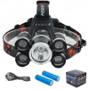 Özel Üretim PeakStar T6 Cree5 Güçlü Avcı PS050 Şarjlı Profesyonel 5 Led 2000 Lümen Kafa Lambası