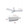 Özel Üretim E27 Duy Pervane Ampül 45 W 3 Kollu Katlanır Pervane Led Ampül Tasarruflu Kanatlı Led
