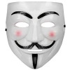 Özel Üretim Kaliteli Kostüm Partisi Aksesuarı Plastik Şık Beyaz Pembe Yanaklı V For Vendetta Maskesi