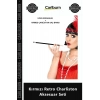 Özel Üretim 1920ler Gatsby Kostüm Vintage Uzun Sigaralık Kırmızı Retro Charliston Aksesuar Seti