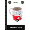 Özel Üretim Retro Tasarım CamperVan Nostaljik Hediye Seramik Ofis Dekoratif Lüks VosVos Kupa Bardak