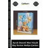 Özel Üretim Kaliteli Şık Baby Shower Doğum Günü Ayıcık Desenli Mavi Küçük Boy Karton Hediye Çantası