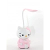 Özel Üretim Şarjlı Pembe Led Gece Lambası Akrobat Boyun Çocuk Odası Hediye Hello Kitty Masa Lambası