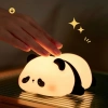 Özel Üretim Silikon Şarjlı USB LED RGB Panda Tasarımlı Renk ğiştirebilen Dokunmatik Gece Lambası
