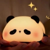 Özel Üretim Silikon Şarjlı USB LED RGB Panda Tasarımlı Renk ğiştirebilen Dokunmatik Gece Lambası