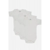 #Body Kaliteli Unisex 100 Organik Pamuk 3lü Beyaz Kısa Kollu Bebek Çıtçıtlı Zıbın Body