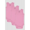 #KızZıbınSağlıklı Yumuşak Kaliteli 100 Organik Pamuk 3lü Pembe Bebek Atlet Çıtçıtlı Zıbın Body