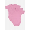 #Zıbın Antialerjik Yumuşak %100 Organik Pamuk 3lü Pembe Kısa Kollu Bebek Çıtçıtlı Zıbın Body