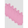 #Zıbın Yumuşak Kaliteli %100 Organik Pamuklu Pembe Bebek Atlet Çıtçıtlı Zıbın Body 5li Paket