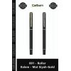 Özel Üretim Lüks Hediye Prestijli Tasarım Ergonomik Metal Gövde 801 Roller Kalem Mat SiyahGold