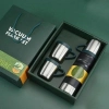 Özel Üretim Çelik Vakumlu Isı Korumalı Şık Hediye Kutulu 6012 3 Bardaklı 680ml Termos Set Yeşil