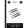 Özel Üretim Lüks Promosyon Logolu Kaliteli Ofis Hediyesi Şık 1155 Metal Tükenmez Kalem Mavi