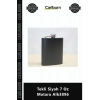 #Matara Paslanmaz Çelik Lüks Hediyelik Tasarım Metal Cep Matarası Tekli Siyah 7 Oz Matara
