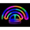 Özel Üretim Dekoratif Modern Estetik Şık Hediye Neon Işıklı Gökkuşağı Masa Gece Lambası Pil+Usb