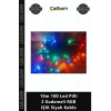 Özel Üretim Dekoratif Aydınlatma Animasyonlu Şık 10m 100 Led Pilli 2 Kademeli RGB IŞIK Siyah Kablo