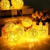 Özel Üretim Dekoratif Şık Estetik Ambiyans 4cm Lamba 2m 10 Led Pilli 2 Kademeli Rattan Top Gün ışığı