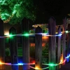 Özel Üretim Şeffaf Silikon Kablolu Su Geçirmez Dekoratif Aydınlatma 10m 100 Led Solar Led Işık RGB
