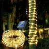 Özel Üretim Şeffaf Silikon Kablolu Su Geçirmez Güneş Enerjili 10m 100 Led Solar Led Işık Gün Işığı