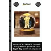 Özel Üretim Dekoratif ASTRONOT Tasarımlı Ahşap altlıklı Işıklı Cam Küre Büyük Boy Cam8cm Ahşap2cm