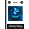 Özel Üretim Şık Dekoratif Uçan Astronot Tasarımlı Ahşap altlıklı Işıklı Cam Küre Cam6cm Ahşap2cm