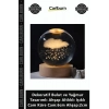 Özel Üretim Dekoratif Bulut Yağmur Tasarımlı Ahşap Altlıklı Işıklı Cam Küre Cam6cm Ahşap2cm